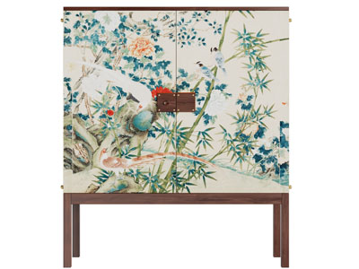 新中式装饰花鸟的玄关柜、边柜