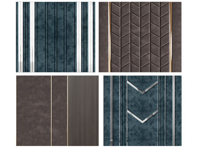 现代软包背景墙3d模型 现代软包背景墙