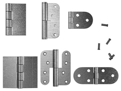 现代金属合页、铰链五金件3d模型 现代金属合页、铰链五金件