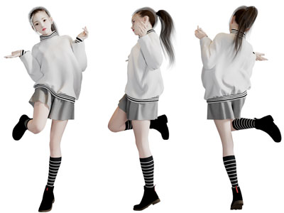 现代跳舞的女孩、姑娘人物