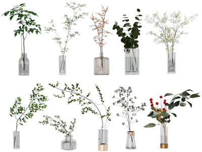 现代玻璃花瓶花卉
