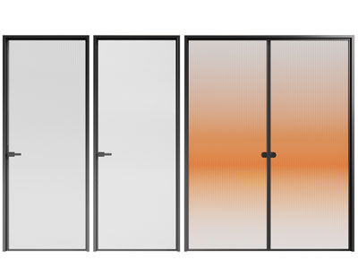 现代玻璃平开门