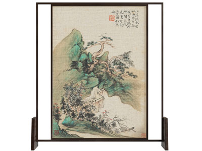 新中式装饰山水的隔断3d模型 新中式装饰山水的隔断