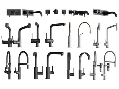 现代黑色水龙头3d模型 现代黑色水龙头