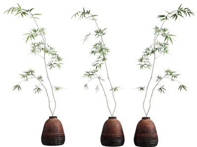 现代陶艺花瓶花卉