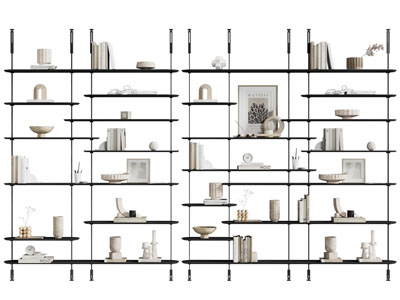 现代开放式收纳装饰架