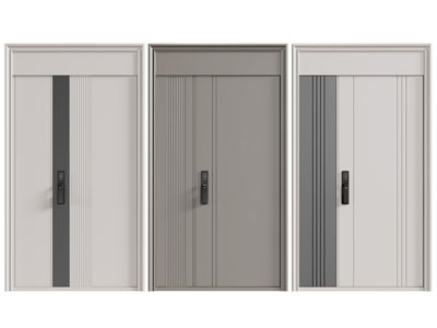 现代子母入户平开门