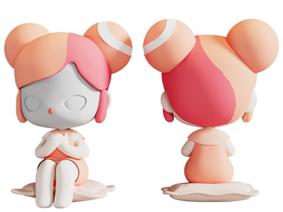 现代卡通娃娃雕塑雕刻3d模型 现代卡通娃娃雕塑雕刻