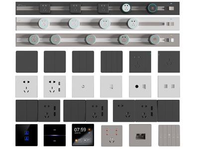 现代插座开关面板3d模型 现代插座开关面板