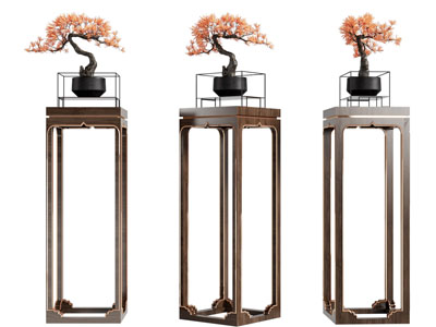 新中式花架盆景盆栽