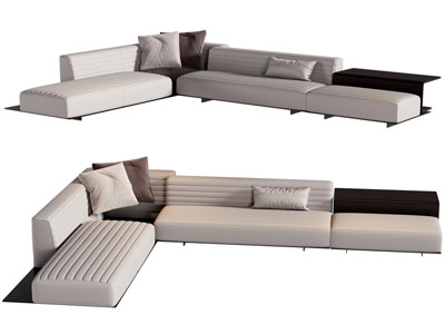 现代转角多人沙发