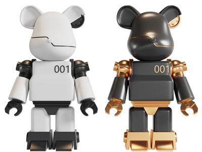 现代暴力熊雕塑雕刻摆件组合