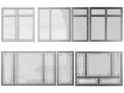 新中式平开窗户