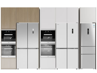 现代嵌入电冰箱、家电的橱柜、高柜