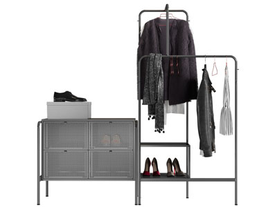 现代玄关鞋柜、衣架