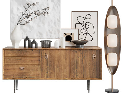 现代复古实木玄关柜、边柜