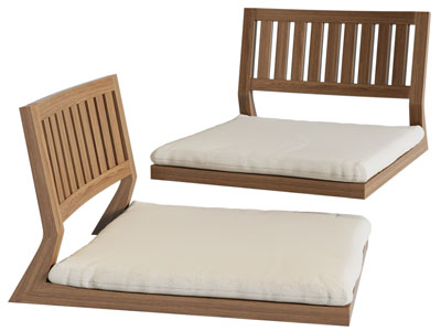 日式实木无腿座椅