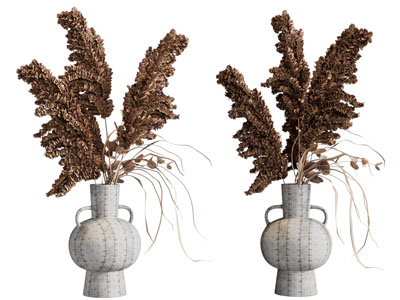 侘寂风花瓶花卉