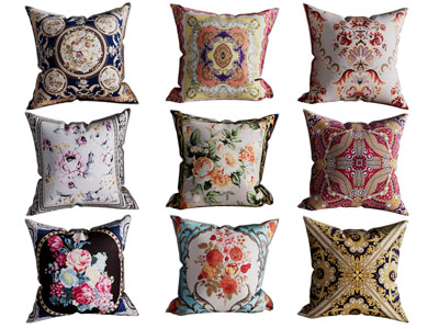 现代花卉图案的方形靠垫抱枕