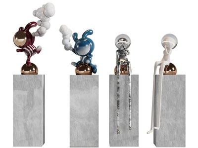 现代雕塑雕刻摆件组合