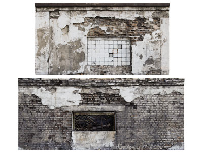 现代破旧的外墙、围墙3d模型 现代破旧的外墙、围墙