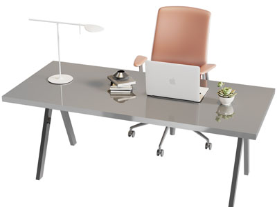 现代长方形书桌椅组合