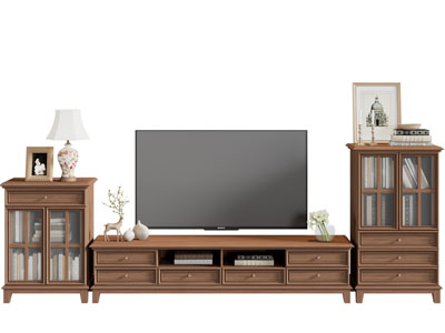 美式实木电视柜、边柜