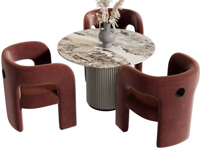 现代休闲椅子、边几