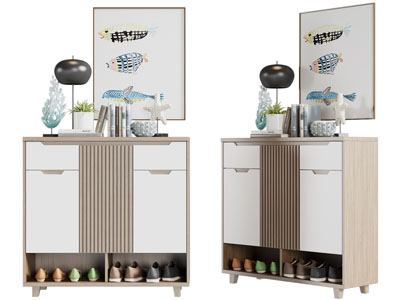 北欧玄关实木鞋柜