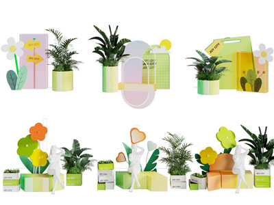 现代美陈、摆件组合