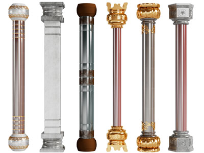 中式圆形、方形柱子3d模型 中式圆形、方形柱子