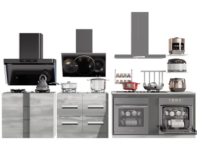 现代消毒柜、抽油烟机、电饭锅