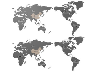 现代世界地图墙饰