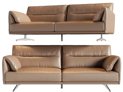 现代皮质双人沙发3d模型 现代皮质双人沙发