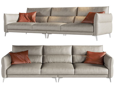 现代布艺多人沙发