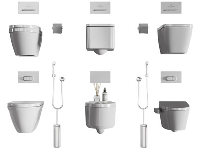 现代壁挂式马桶