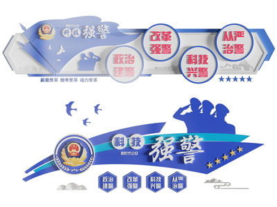 现代警察党建宣传背景墙