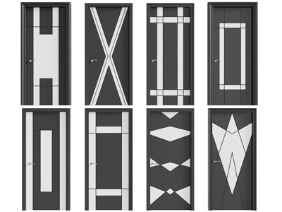 现代单扇平开门