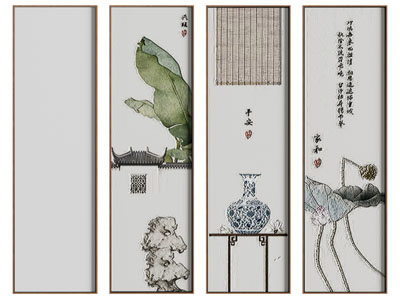 新中式装饰挂画3d模型 新中式装饰挂画