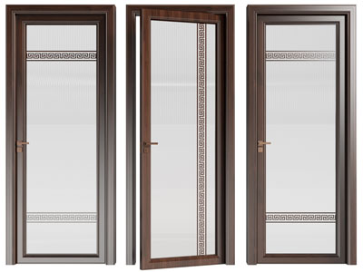 新中式玻璃单扇平开门