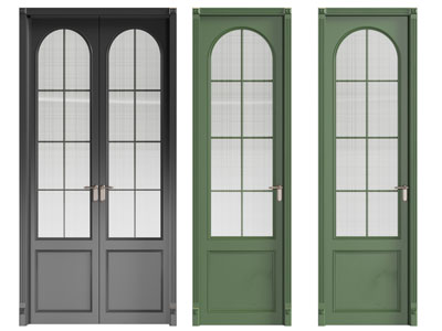 法式玻璃双扇、单扇平开门