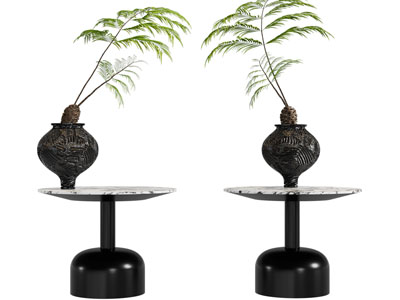 现代边几、花瓶花卉3d模型 现代边几、花瓶花卉