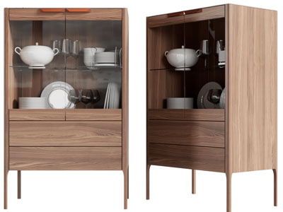 北欧实木高脚餐边柜