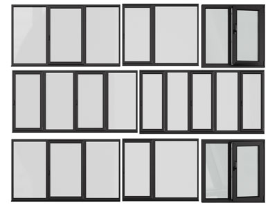 现代金属边框的平开窗