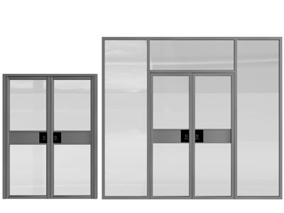 现代办公玻璃大门