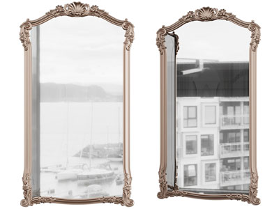 欧式雕花边框的装饰镜子墙饰