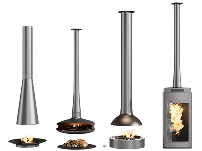 北欧不锈钢壁炉火炉