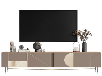 现代电视柜、电视机