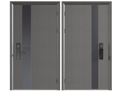 现代带密码锁的入户平开门