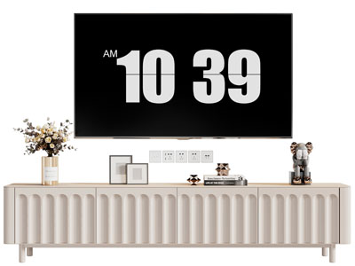 侘寂风电视柜、电视机